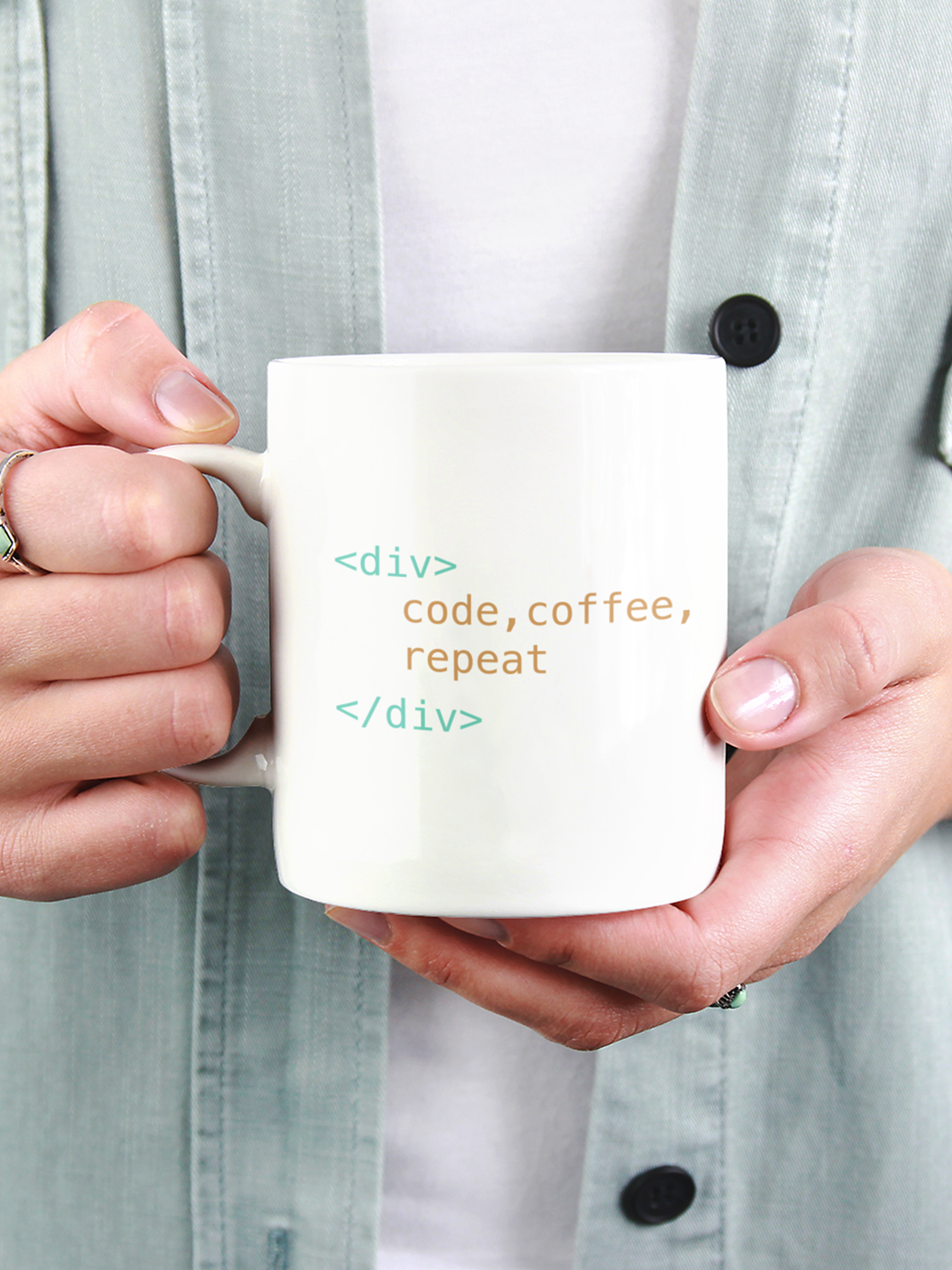 code, coffee, repeat - developer mug