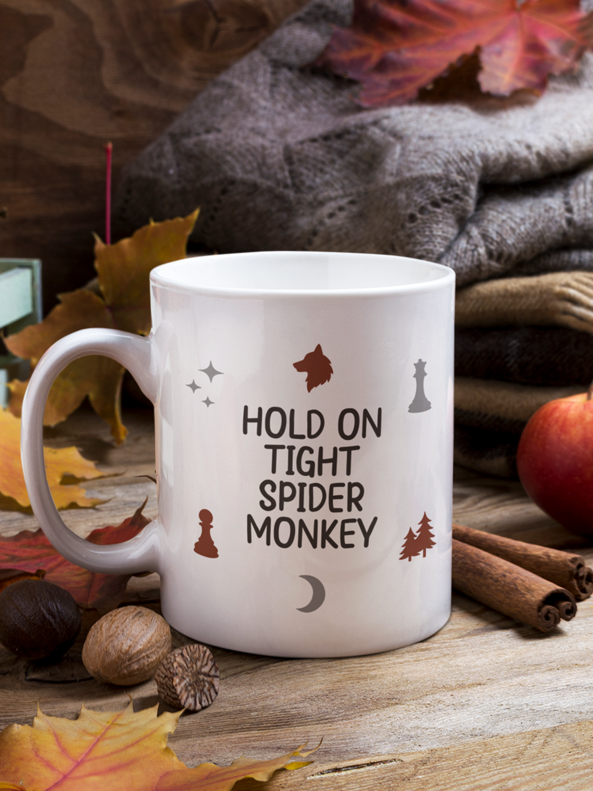 Hold on tight, spider monkey - twilight coffee mug